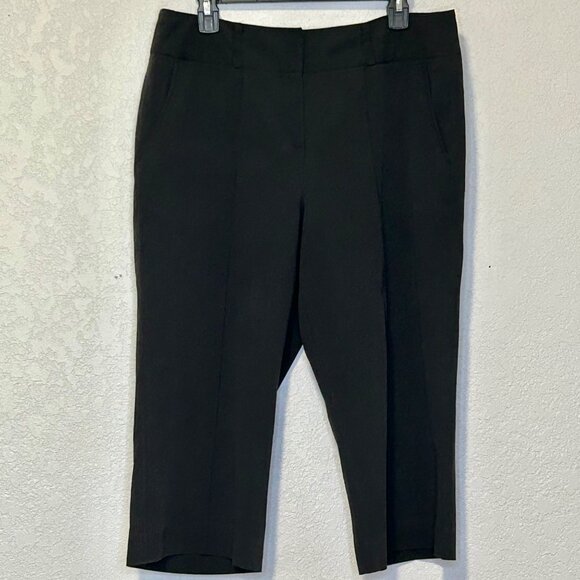 Women's Larry Levine Stretch Size 14 Black Capri Pant - Picture 6 of 13